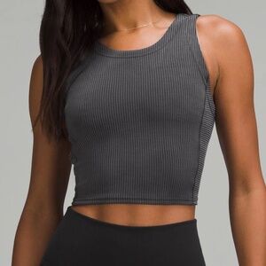 Lululemon Ribbed Softstreme Cropped Tank 2" Soft Black Size 6